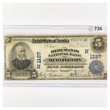 1905 LG $5 Burlington Bank, VT National Bank Note