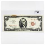 1963 $2 Legal Tender NEARLY UNCIRCULATED