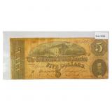 1864 LG $5 Confederate Note