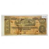 1864 LG $10 Confederate Note