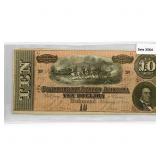 1864 LG Confederate $10 Note
