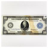 1914 LG $10 Federal Reserve Note LIGHTLY