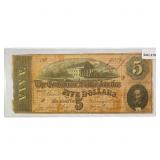 1864 LG $5 Confederate Note