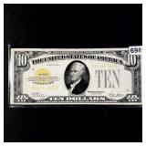 1928 $10 Dollar Gold Certificate CLOSELY UNC