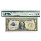 1928 C $1 Silver Cert. PMG VF 25