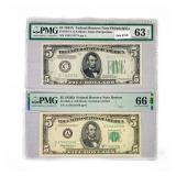 (2) 1934 & 1950 $5 Fed Reserve Notes PMG