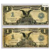 (2) 1899 LG $1 Silver Cert.'s