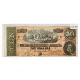 1864 LG $10 Confederate Note
