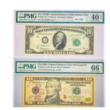 (2) 1950 & 2009 $10 Fed Reserve Note, one w/ Star