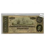 1864 LG $20 Confederate Note