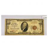 1929 Bank of Warren, OH $10 Legal Tender Note