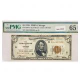 1929 Bank of Chicago, IL $5 Legal Tender Note PMG