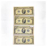 (4) 1934 $10 Silver Cert.'s