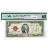 1928 F $2 Legal Tender Note PMG GEM UNC 65