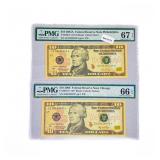(2) 2004 & 2006 $10 Fed Reserve Notes, one w/