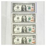 1996 Series $1 w/ 2000 New Years Day Stamps -UNC