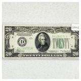 1934 $20 Fed Reserve Note -AU