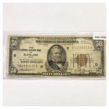 1929 $50 Fifty Dollar Cleveland Bank, OH Legal