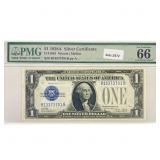 1928 A $1 Silver Cert. PMG GEM UNC 66