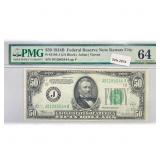 1934 B $50 Fed Reserve Note PMG Ch UNC 64
