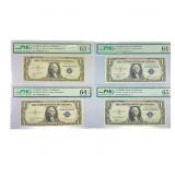 (4) 1935 $1 Silver Cert.'s PMG