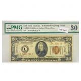 1934 Hawaii WW2 $20 Fed Reserve Note PMG VF 30