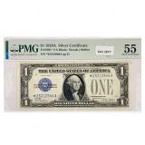1928 A Star $1 Silver Cert. PMG AU 55