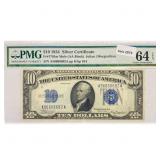 1934 $10 Silver Cert. PMG Ch UNC 64