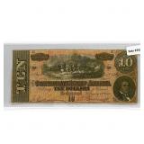 1864 LG $10 Confederate Note