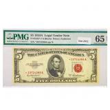 1953 A Star $5 Legal Tender Note PMG GEM UNC 65