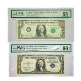 (2) 1935-1963 $1 Silver Cert. & Fed Reserve Note
