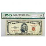 1953 Star $5 Legal Tender Note PMG Ch UNC 64
