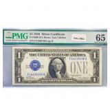 1928 $1 Silver Cert. PMG GEM UNC 65