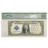 1928 A $1 Silver Cert. PMG Ch UNC 63
