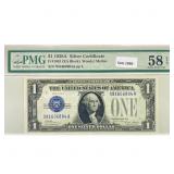 1928 A $1 Silver Cert. PMG Ch AU 58