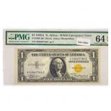 1935 A N. Africa WW2 $1 Silver Cert. PMG Ch UNC