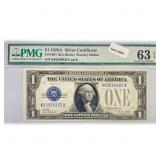 1928 A $1 Silver Cert. PMG Ch UNC 63