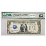 1928 A $1 Silver Cert. PMG Ch UNC 63