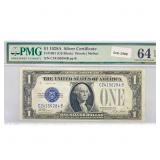 1928 A $1 Silver Cert. PMG Ch UNC 64