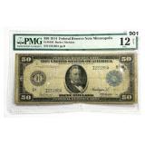 1914 $50 Fed Res Note Minn PMG-12 Plastic Bent