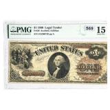 1880 LG $1 Legal Tender PMG-15 CHOICE FINE