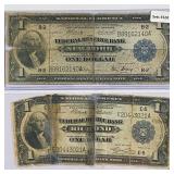 (2) 1914 LG $1 Fed Reserve Notes