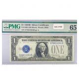 1928 B $1 Silver Cert. PMG GEM UNC 65