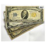 (4) N Africa $10 Siver Cert and other Silver