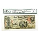 1865 LG Bank Whitewater WI $1 Legal Tender PMG