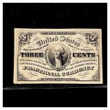 1863 Series 3c Fractional Currency CLOSELY UNC