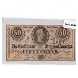1864 Confederate 50 Cent Note