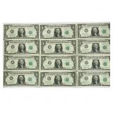 (12) 1963 12 District $1 Fed Reserve Notes