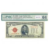 1928 C $5 Legal Tender Note PMG Ch UNC 64