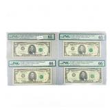 (4) 1963-1993 $5 Fed Reserve Notes, one w/ Star